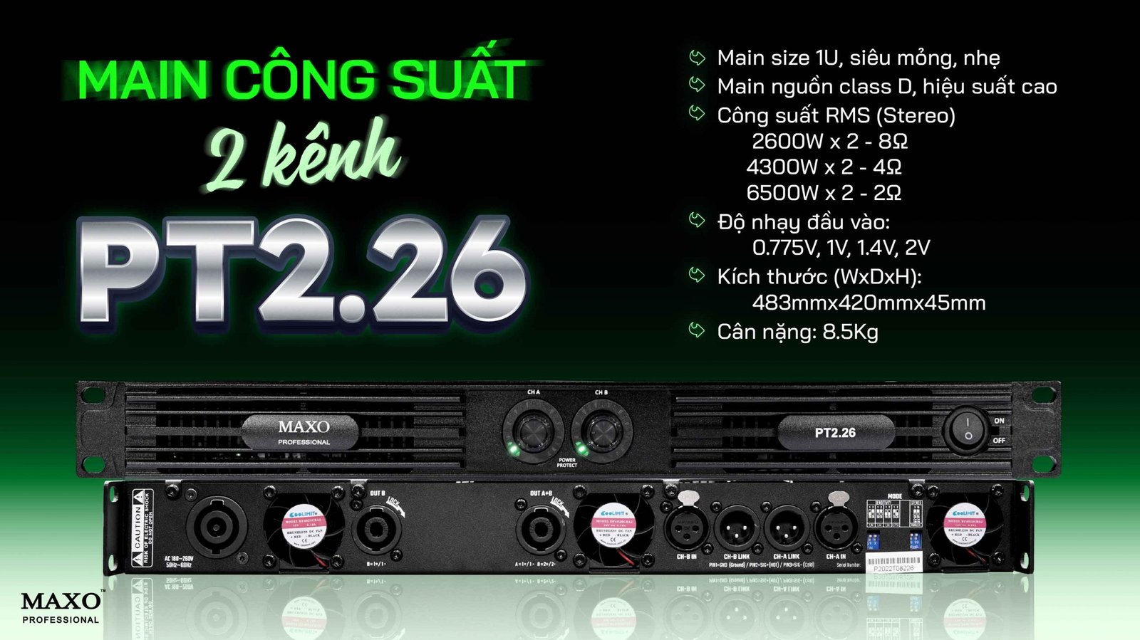 cuc-day-main-cong-suat-1u-class-d-2-kenh-PT226-thong-so-ky-thuat